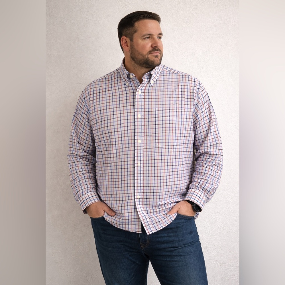 Eddie Bauer Plaid Button Down Shirt Men’s XL Relaxed Fit